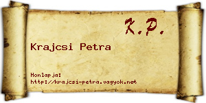 Krajcsi Petra névjegykártya